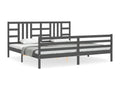 200 x 200 cm Bed Frame without Mattress Solid Wood Gray