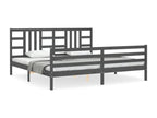 200 x 200 cm Bed Frame without Mattress Solid Wood Gray