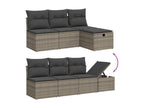 55 x 55 x 37 cm Patio Furniture Set 8-piece Resin Wicker Resin Gray