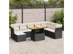 100 x 55 x 73 cm Patio Furniture Set 9-piece Resin Wicker Resin Black