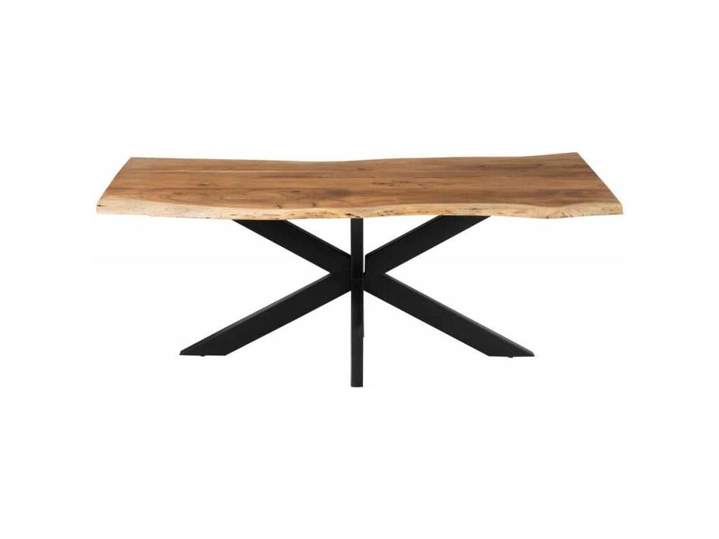 200 x 90 x 76 cm Dining Table Wood Beige