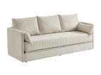 204 x 82 x 84 cm Sleeper Sofa Wood Fabric Beige