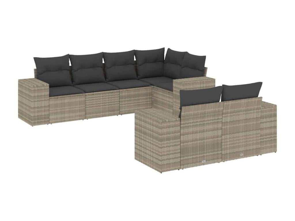 65 x 69 x 62 cm Patio Furniture Set 7-piece Resin Wicker Resin Gray