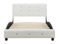 90 x 200 cm Bed with Mattress Wood Faux Leather White