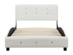 90 x 200 cm Bed with Mattress Wood Faux Leather White
