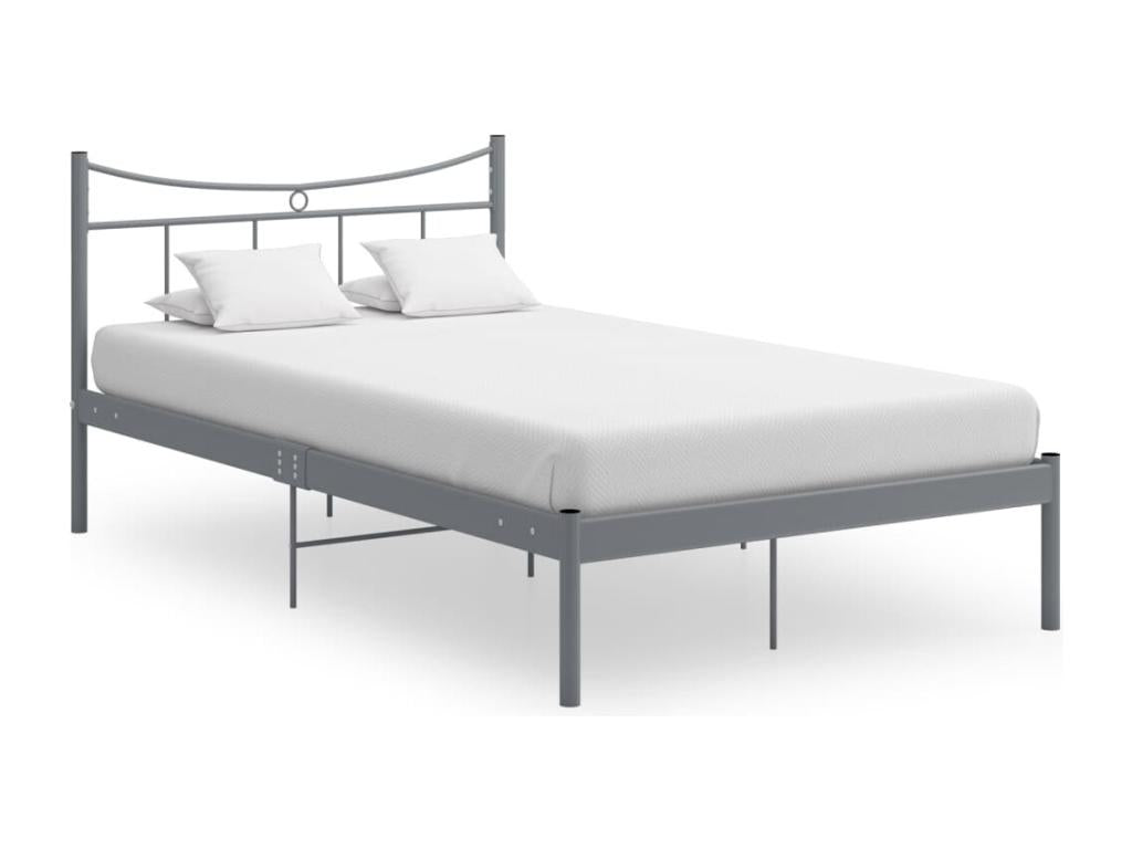 120 x 200 cm Bed Frame Metal Gray