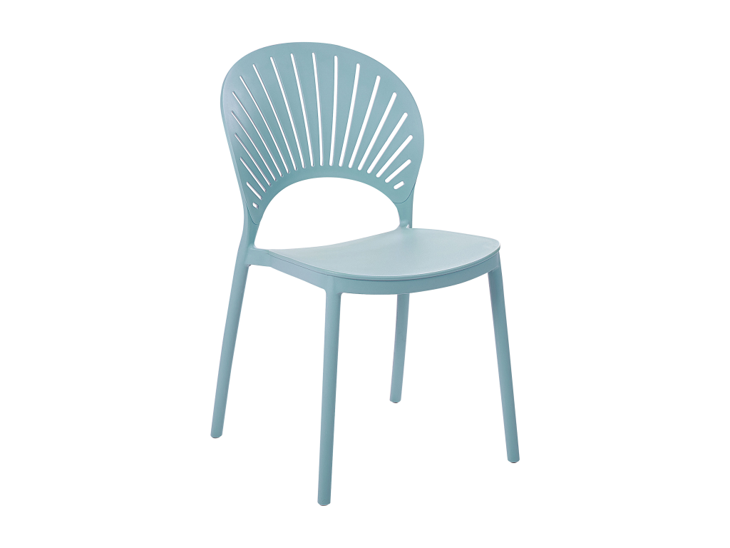 119 x 68 x 78 cm Chair Set of 4 Rattan Blue