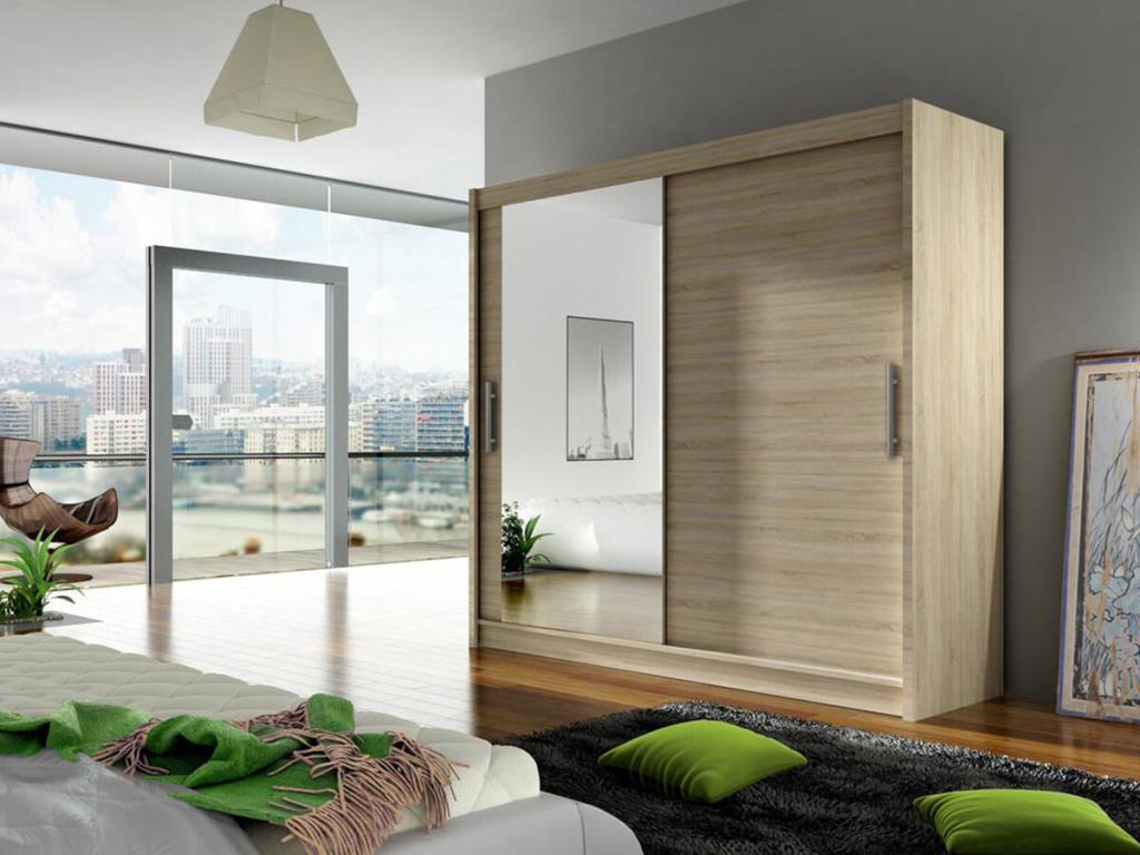 215 x 180 x 58 cm Wardrobe Wood Brown