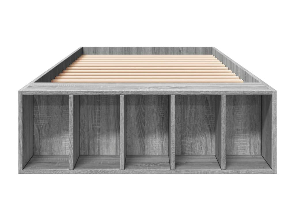 90 x 200 cm Bed Frame without Mattress Wood Gray