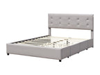160 x 200 cm Box Spring Bed 4-drawer Wood Gray