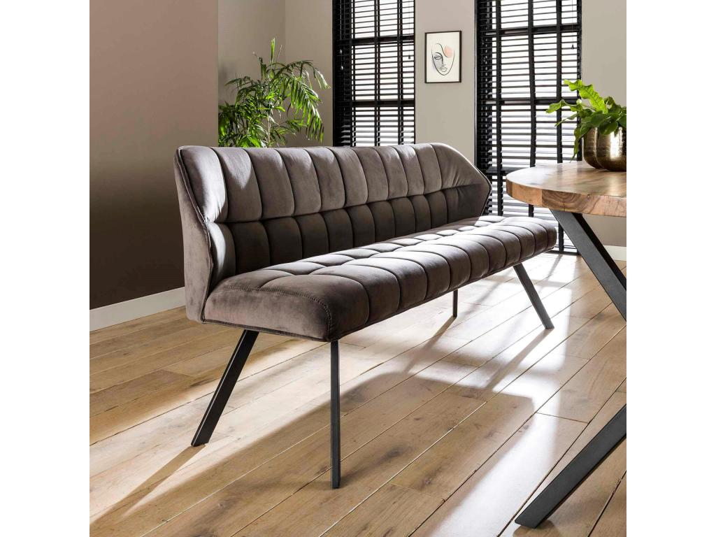 180 x 58 x 81 cm Bench Velvet Gray