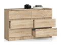 138 x 40 x 77 cm Dresser 6-drawer Light Natural