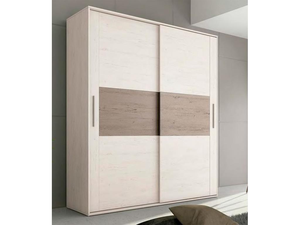 180 x 55 x 207 cm Wardrobe 2-door Wood Light Natural