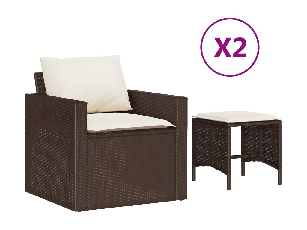 400 x 120 x 120 cm Patio Furniture Set 4-piece Resin Wicker Resin Brown