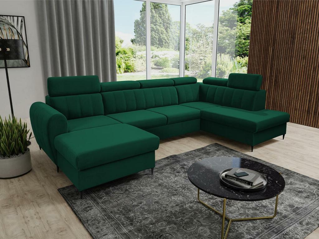 355 x 200 x 90 cm Sectional Sofa Metal Green