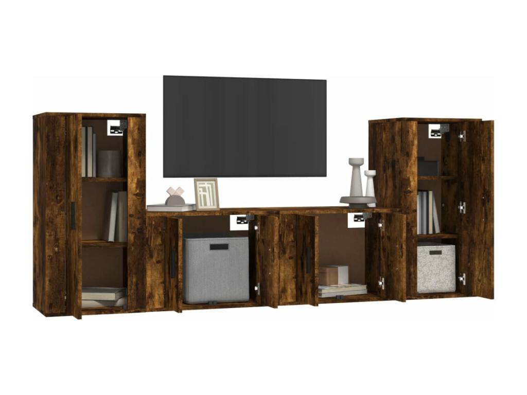 40 x 34 x 80 cm TV Stand Wood Brown