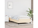 100 x 200 cm Bed Frame without Mattress Wood Fabric Cream