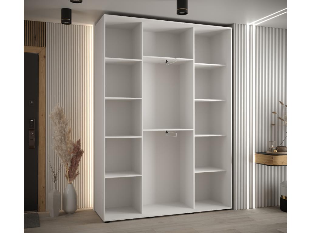 180 x 45 x 235 cm Wardrobe 3-door Wood Light Natural