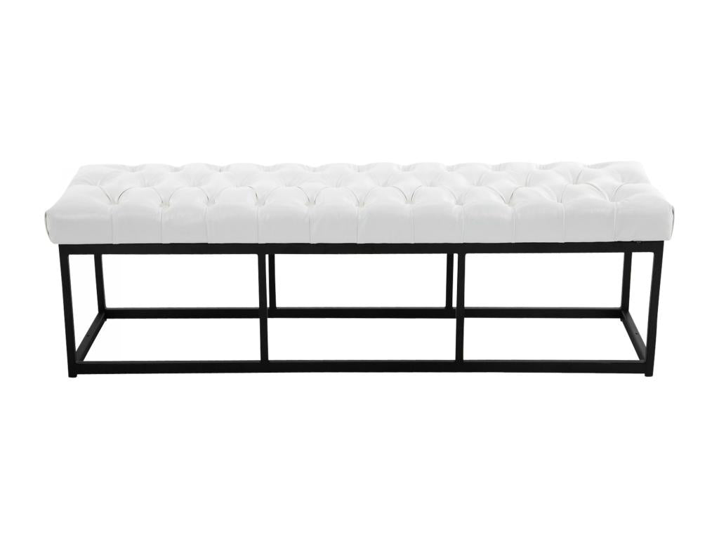 150 x 38 x 46 cm Bench Faux Leather Leather White