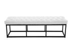150 x 38 x 46 cm Bench Faux Leather Leather White