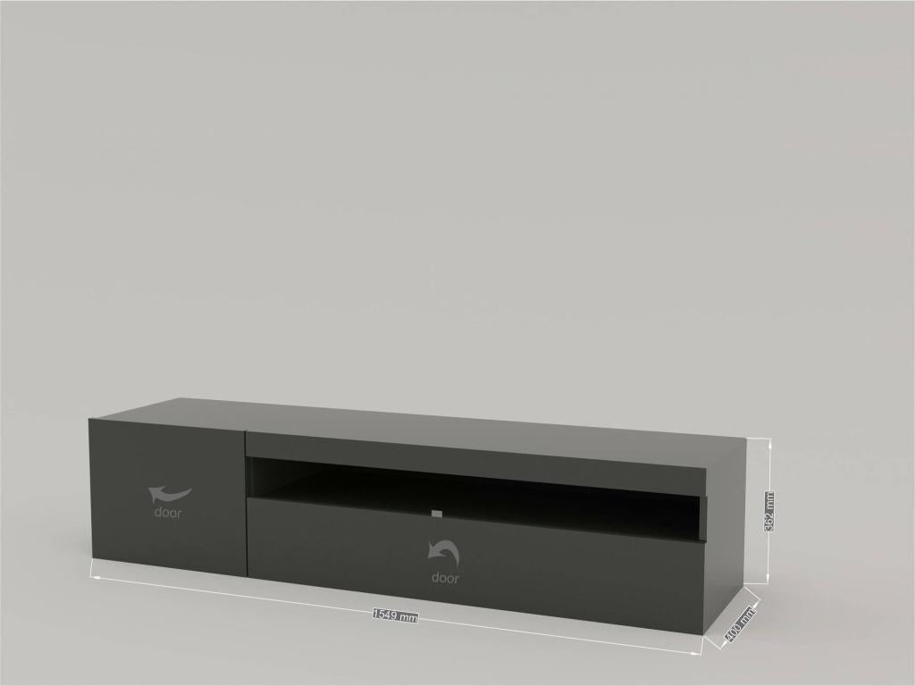 150 x 40 x 37 cm TV Stand Wood Charcoal Gray
