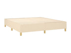 180 x 200 cm Box Spring Bed with Mattress Fabric Cream
