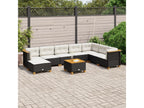 62 x 69 x 62 cm Patio Furniture Set 9-piece Resin Wicker Resin Black
