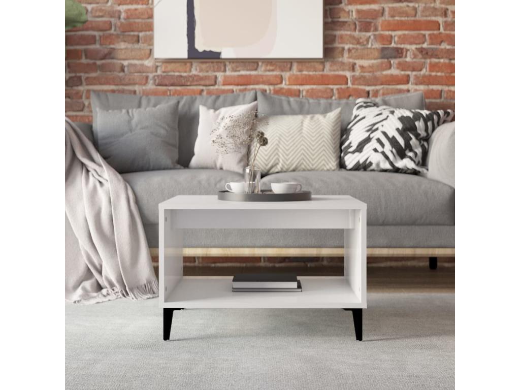 60 x 50 x 40 cm Coffee Table Wood White