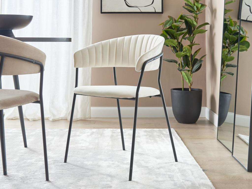 55 x 55 x 78 cm Chair Set of 2 Velvet White