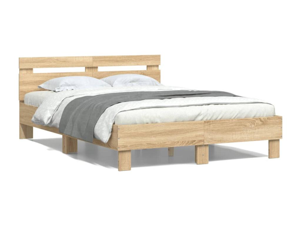 120 x 200 cm Bed Frame without Mattress Wood Brown