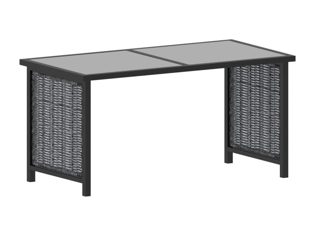 55 x 62 x 69 cm Patio Furniture Set 9-piece Resin Wicker Resin Charcoal Gray