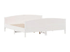 200 x 200 cm Bed Frame without Mattress Solid Wood White