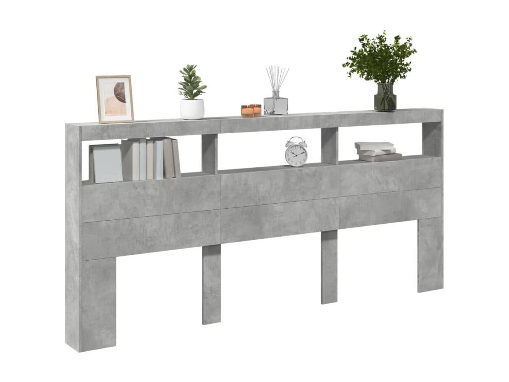 220 x 17 x 102 cm Wardrobe Wood Concrete Finish Gray