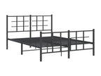 135 x 190 cm Bed Frame Metal Steel Black