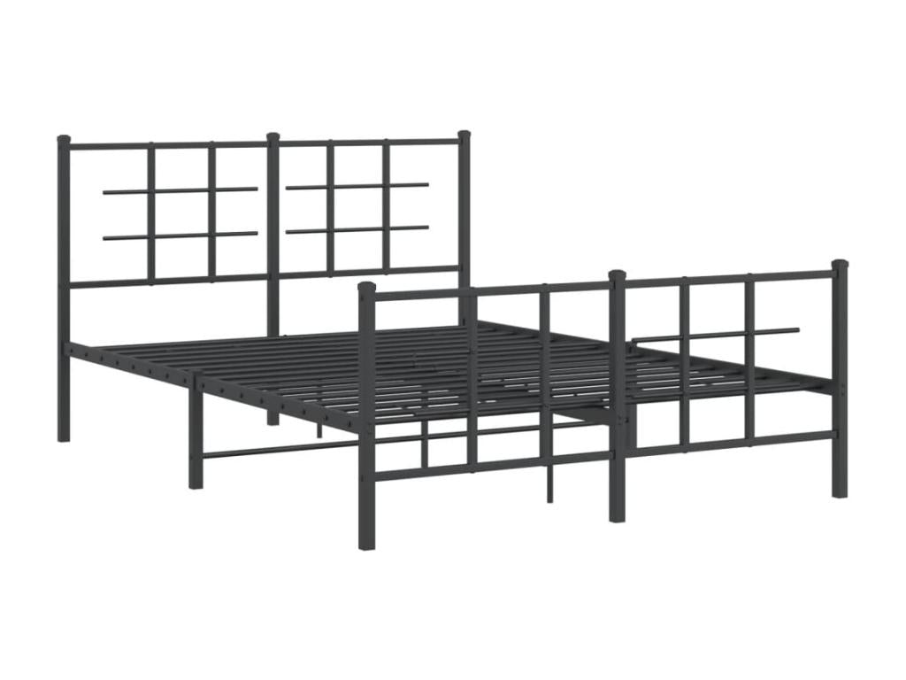 135 x 190 cm Bed Frame Metal Steel Black