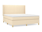 180 x 200 cm Box Spring Bed with Mattress Fabric Cream