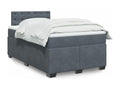 120 x 200 cm Box Spring Bed Wood Velvet Gray