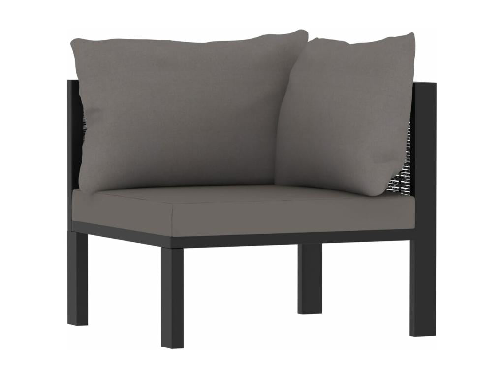 55 x 62 x 69 cm Patio Furniture Set 9-piece Resin Wicker Resin Charcoal Gray