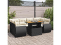 55 x 55 x 37 cm Patio Furniture Set 7-piece Resin Wicker Resin Black