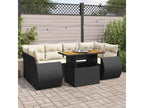 55 x 55 x 37 cm Patio Furniture Set 7-piece Resin Wicker Resin Black