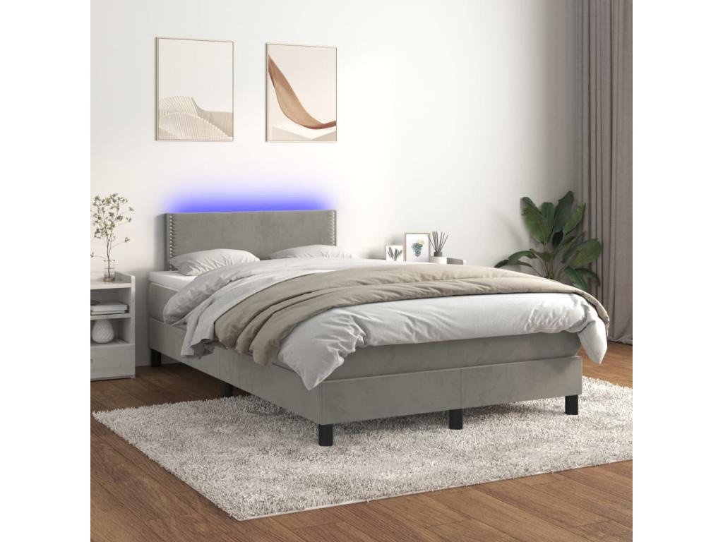 120 x 200 cm Bed Base Wood Velvet Light Gray