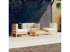66 x 62 x 70 cm Patio Furniture Set 5-piece Wood Cream