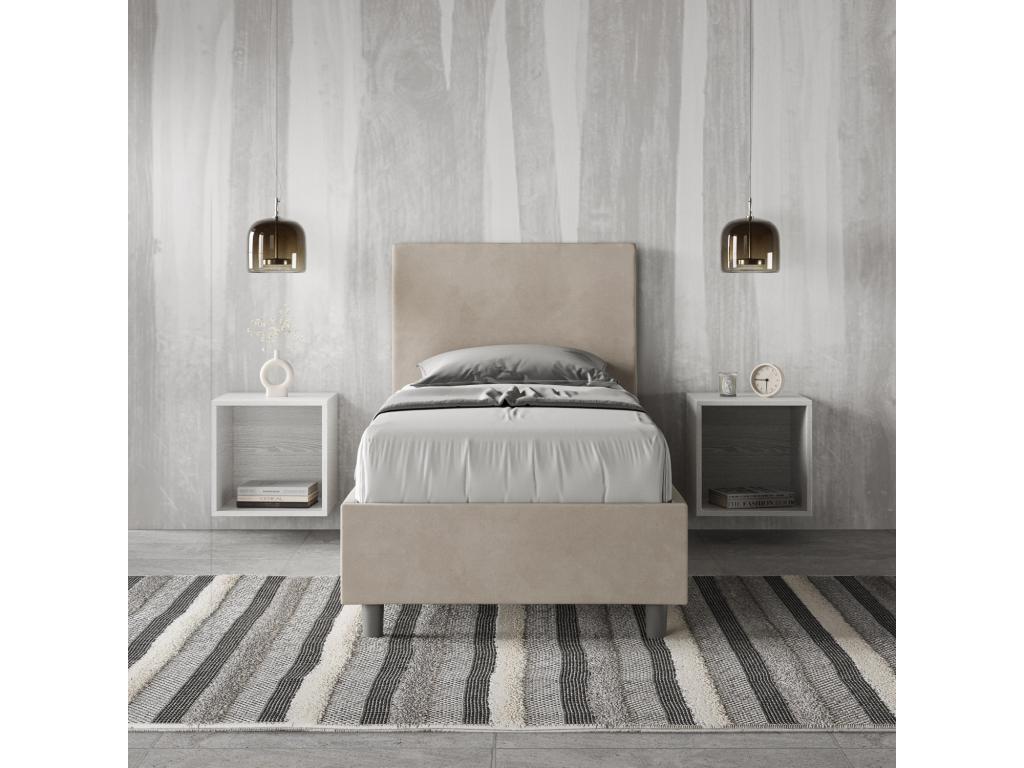 80 x 200 cm Box Spring Bed Wood Beige