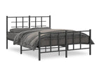 135 x 190 cm Bed Frame Metal Steel Black