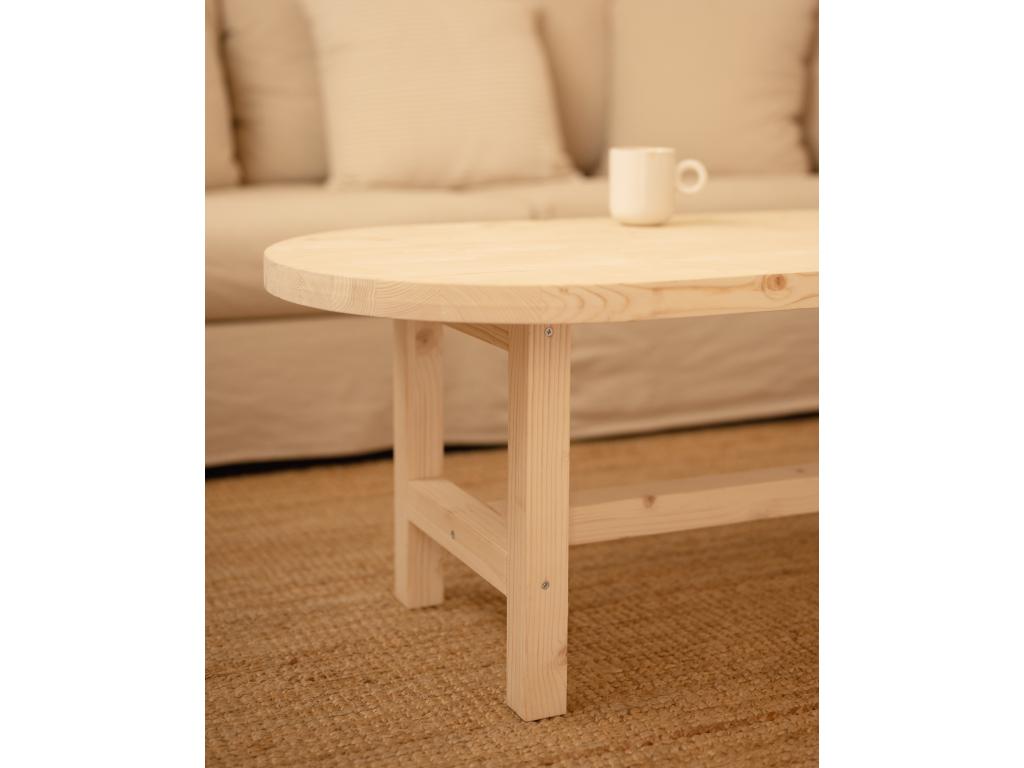 120 x 40 cm Coffee Table Wood Beige