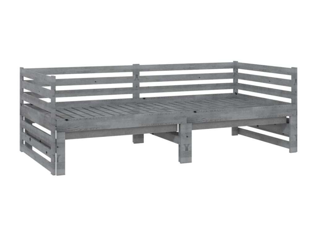 90 x 200 cm Bed Wood Gray