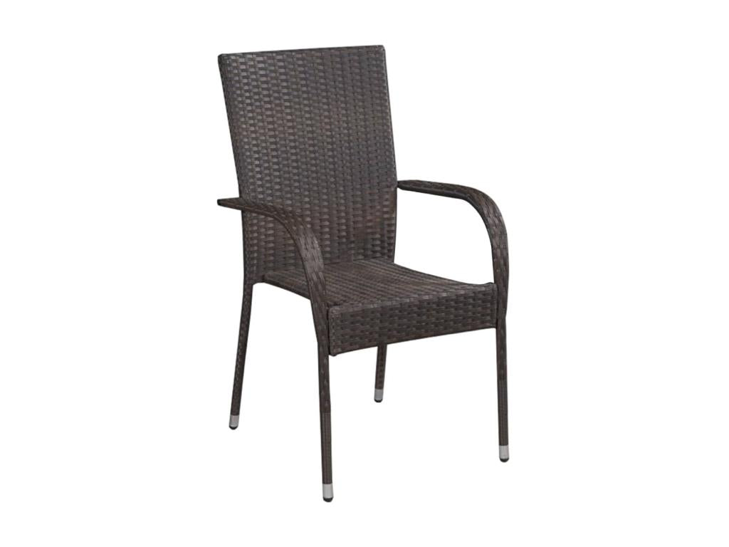 60 x 64 x 67 cm Outdoor Dining Set 5-piece Resin Wicker Resin Brown