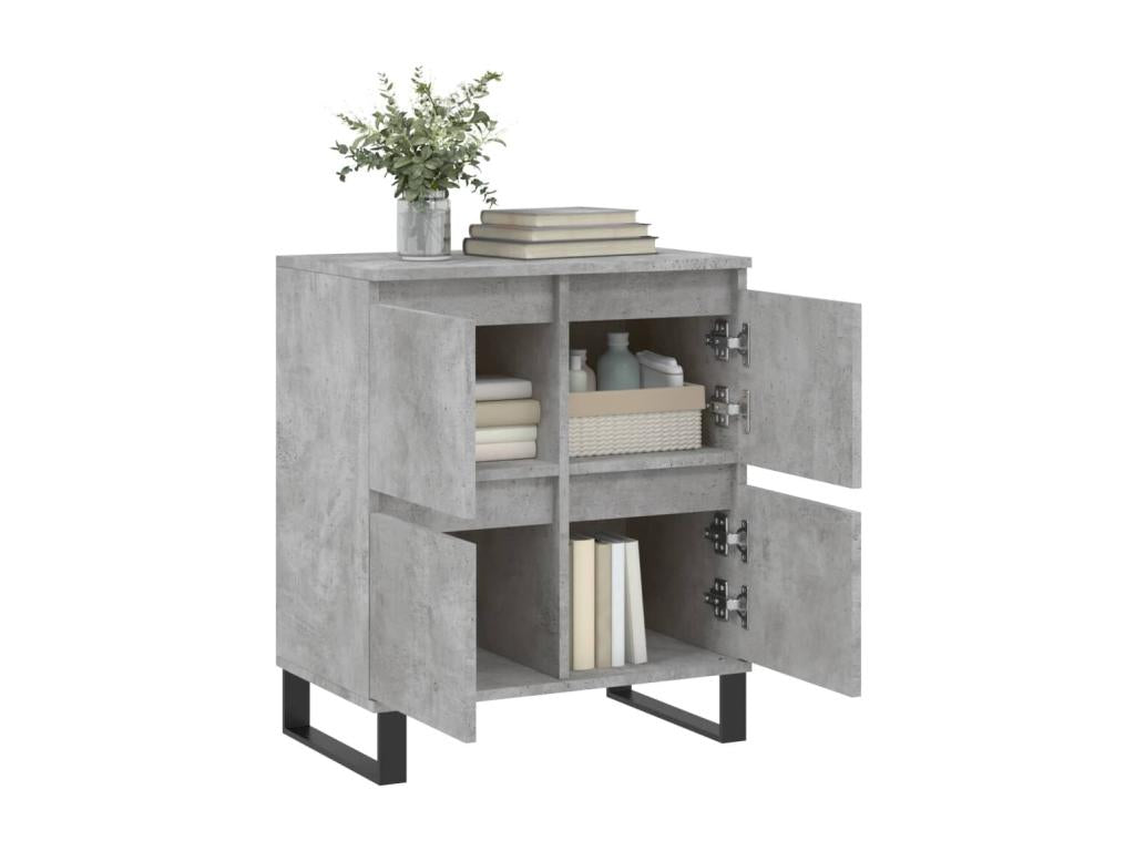 60 x 35 x 70 cm Sideboard Wood Concrete Finish Gray