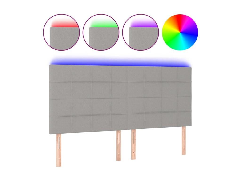 160 x 5 x 128 cm Bed Wood Fabric Gray