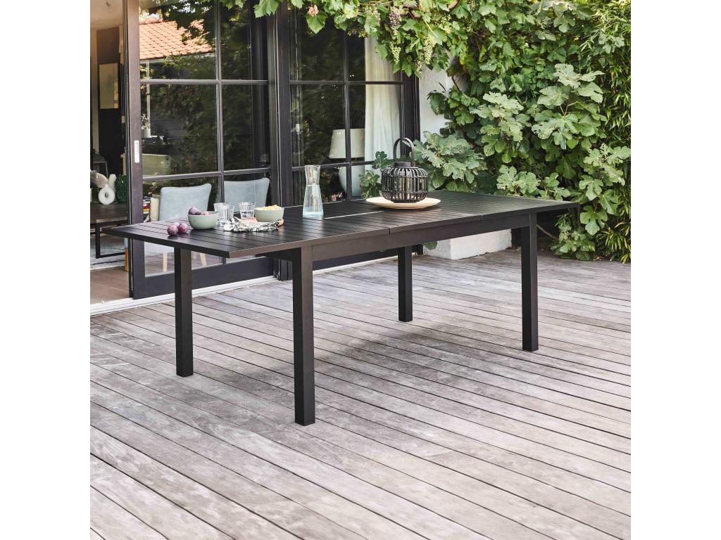 120 x 120 x 72 cm Table Extendable Steel Black